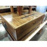 African hard wood coffee table storage unit with lift top