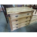 Rustic pine chest of 4 drawers