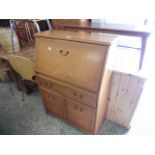 Contemporary fall front bureau with drawer and cupboard under