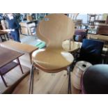Set of 4 metal and bent ply chairs