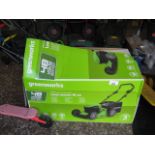 Boxed Greenworks 48v battery powered lawn mower