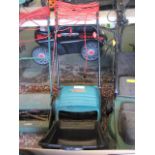 Electric Bosch lawn mower with grass box