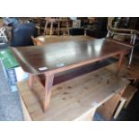 Teak coffee table with shelf under