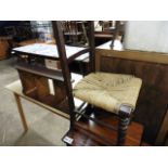 Rope seat occasional chair with small bookcase