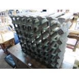 (2135) Wooden and metal wine rack