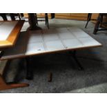 (2276) Tile top vintage coffee table