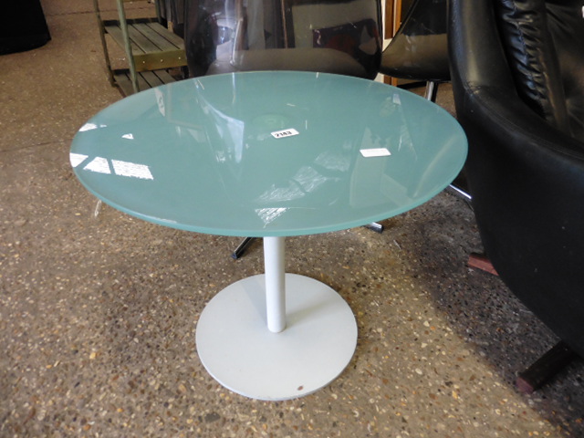 Turquoise smoked glass occasional table