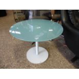 Turquoise smoked glass occasional table