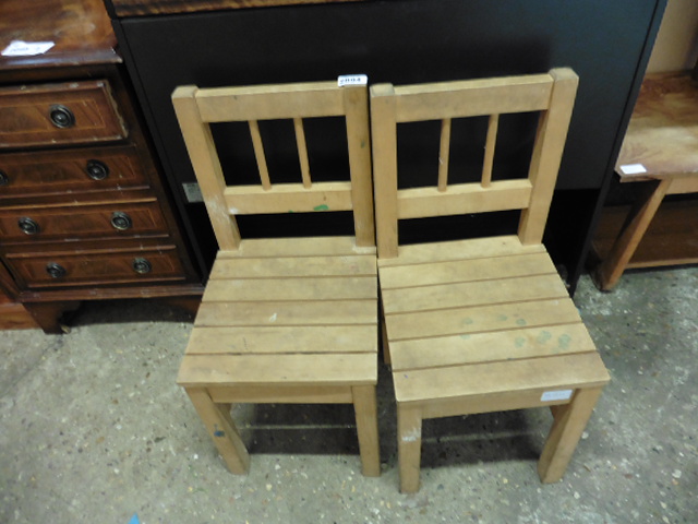 Pair of childrens beech chairs