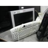Fujitsu monitor, keyboard and speaker