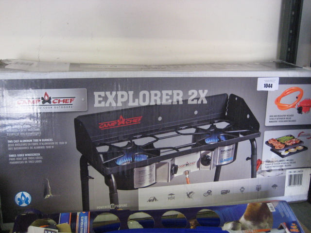 Boxed Camp Chef Explorer 2 burner stove