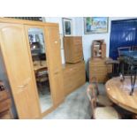Alstons Furniture bedroom suite comprising double door wardrobe, wide chest of 7 drawers, 2 chests