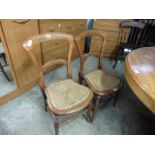 Pair of balloon back bergere seat chairs