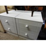 (2086) Pair of white finish 2 drawer bedside units