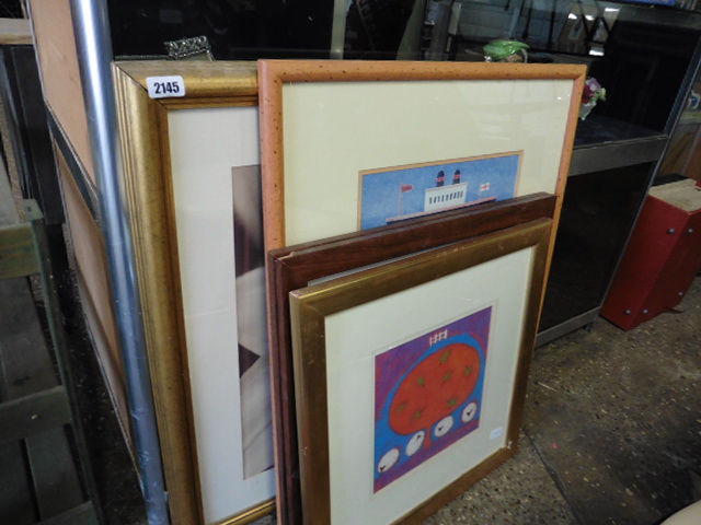 5 large framed prints