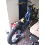 Blue chopper style bike