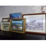 Quantity of framed and glazed pictures