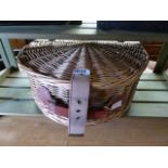 Demilune wicker picnic basket and contents