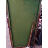 (2195) Pool table with kids cues