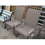 2 mesh back garden dining chairs