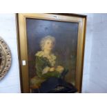 Gilt framed print of young boy