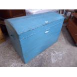 Green painted storage trunk