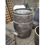Large wooden wine barrel