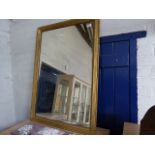 Gilt framed rectangular wall mirror