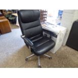 Faux leather upholstered swivel office armchair