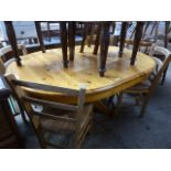 (2100) Pine extending dining table