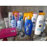 Quantity of sun creams, glitter makeup, etc.