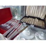 EPNS plated fish cutlery set, mother of pearl fish cutlery set and cake slice