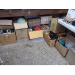 Under bay of assorted housewares incl. guitar amplifier, Hacker radio, ornaments, crockery, etc.