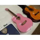 Candy Rox pink acoustic guitar