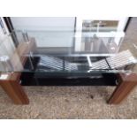 Glass top contemporary coffee table