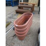 4 octagonal plastic garden planters