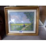 Framed picture of country walk