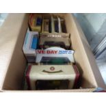 Box of assorted die cast vehicles
