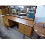 Mid century teak dressing unit with 4 drawers and mirrored back