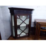 Edwardian mahogany corner glazed display cabinet