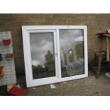 (1113) 2 glass panel window frame