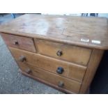 Small pine chest of 2 over 2 drawers