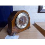 Small wooden cased mantle clock