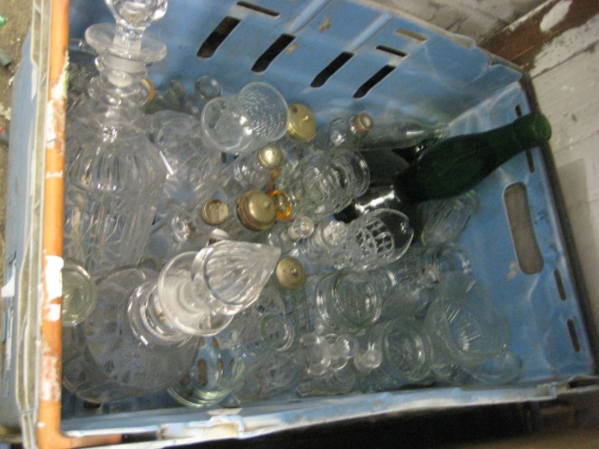 Tray of glassware and decanters