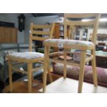 Pair of beech framed kitchen chairs