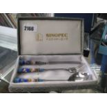 Cased set of Sinopec Oriental cutlery