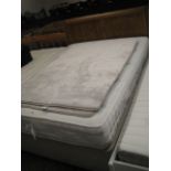 Double divan bed with Assurance mattress and oak headboard