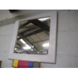 White framed mirror