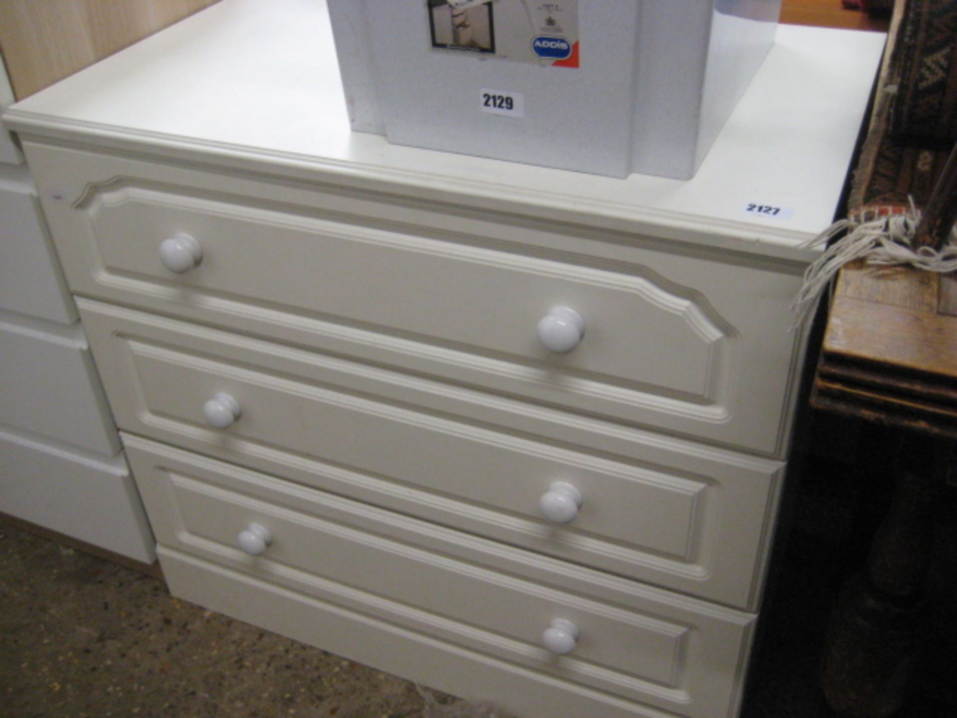 Cream chest of 3 drawers