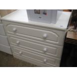 Cream chest of 3 drawers